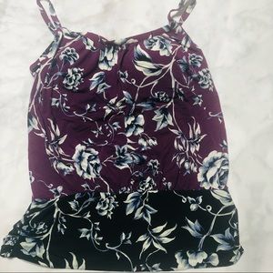 New w/o tag Tropical Floral Print Tankini Top Size 16